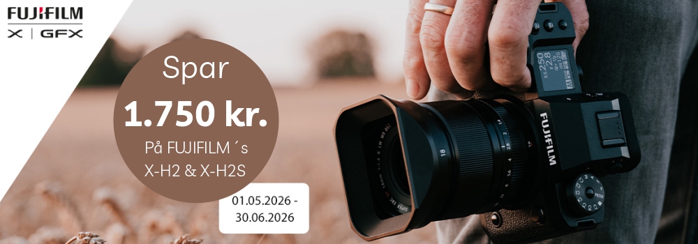 Fujifilms Forårs kampagne. Kombiner og Expander i fujifilm. Spar op til 1.500 kr. på udvalgte kameraer og objektiver.