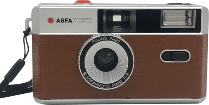 Hearty At læse Anoi AGFAPHOTO 35mm Analog Kamera Brun Inkl. 1 Film & 1 Batteri