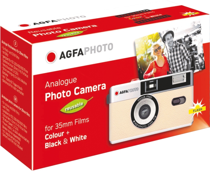 AGFAPHOTO 35mm Analog Kamera Beige Inkl. 1 Film & 1 Batteri