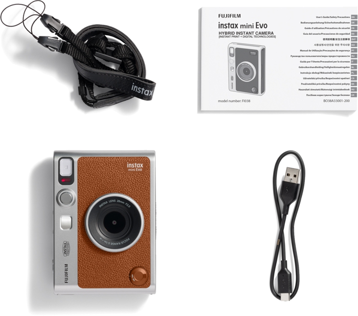 FUJIFILM Instax Mini Evo Hybrid-Kamera - Brown (Brun)