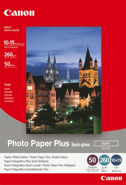 Canon Fotopapir 10x15cm Semi-Blank Plus 260g/m² - 50 sider
