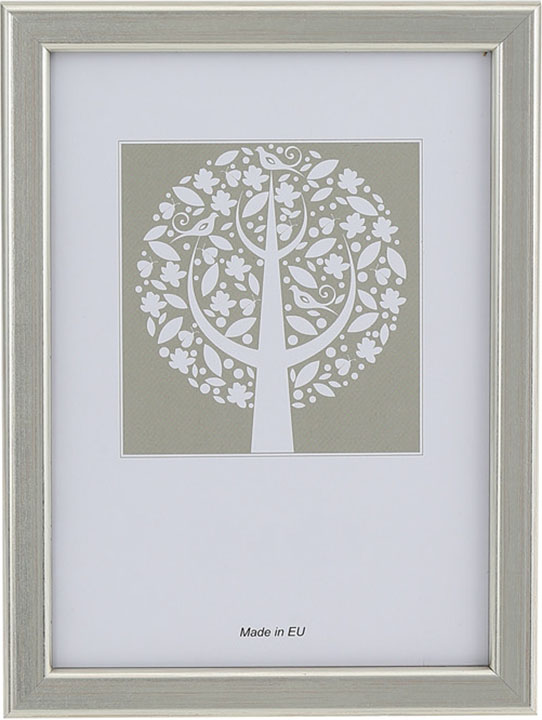 Ramme Slim Træ Sølv 10x15 cm