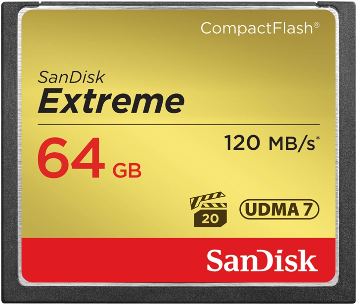 SanDisk Extreme 64GB CF-Kort - 120MB/s UDMA 7