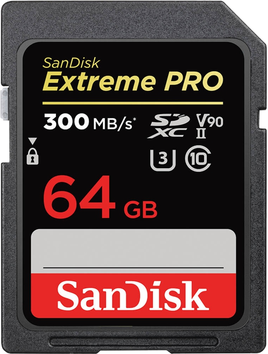 SanDisk Extreme Pro 64GB SD-Kort - 300MB/s SDXC UHS-II