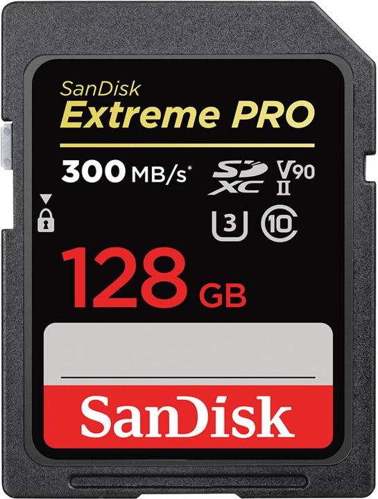 SanDisk Extreme Pro 128GB SD-Kort - 300MB/s SDXC UHS-II