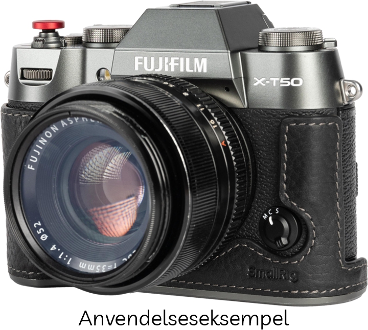 SmallRig 4709 Læder Halv Etui & Håndledsrem til FUJIFILM X-T50 - Sort