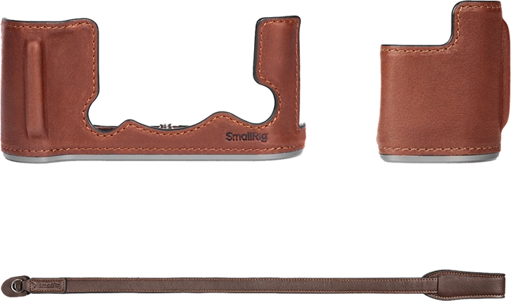 SmallRig 4709 Læder Halv Etui & Håndledsrem til FUJIFILM X-T50 - Brun