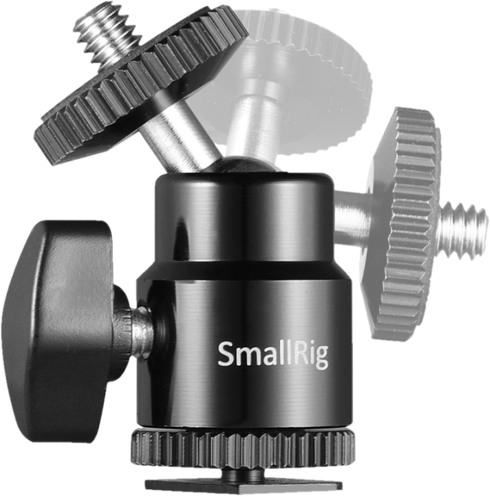 SmallRig 2059 Cold Shoe Kuglehoved Adapter m/ 1/4'' Skrue - 2 stk.