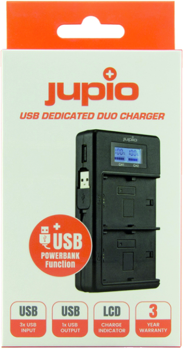 Jupio Canon LP-E6 USB Duo Oplader